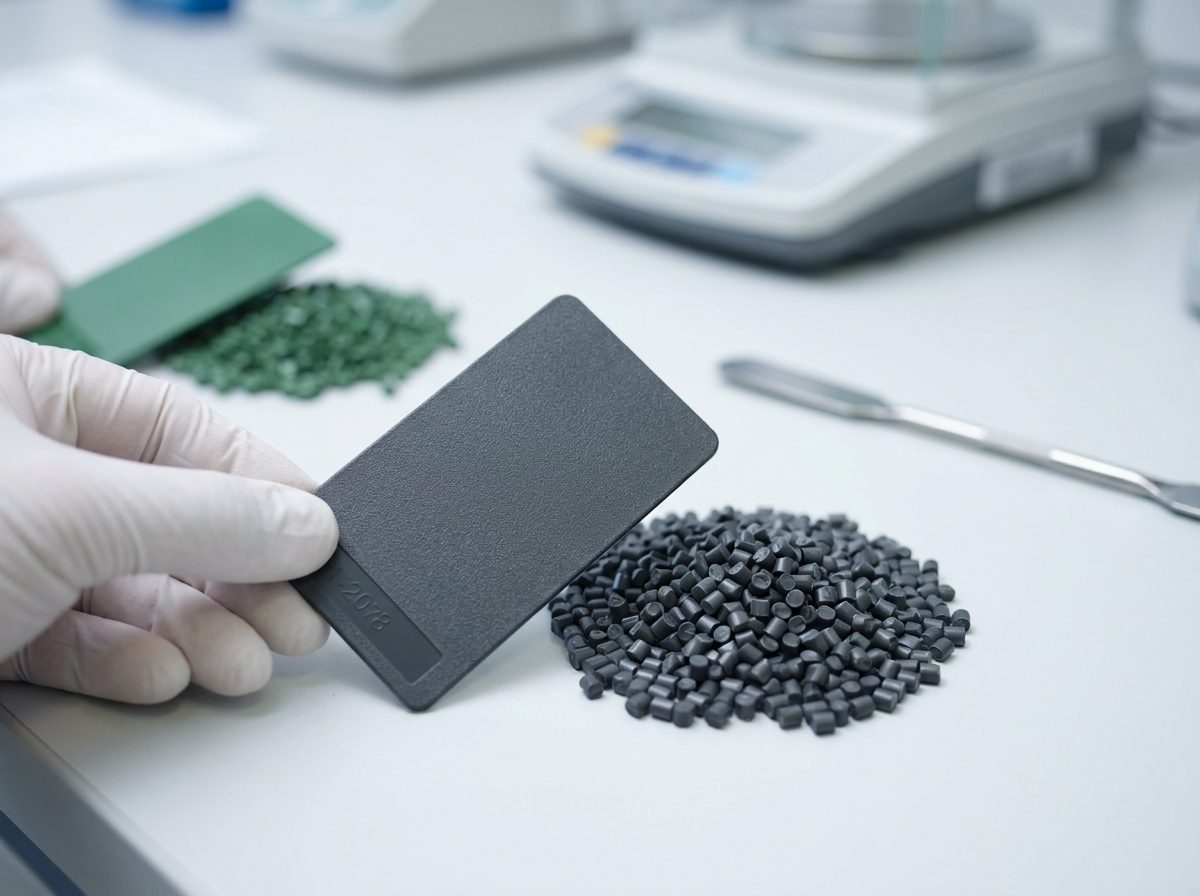 Color matching plastic resin pellets to a customer color swatch